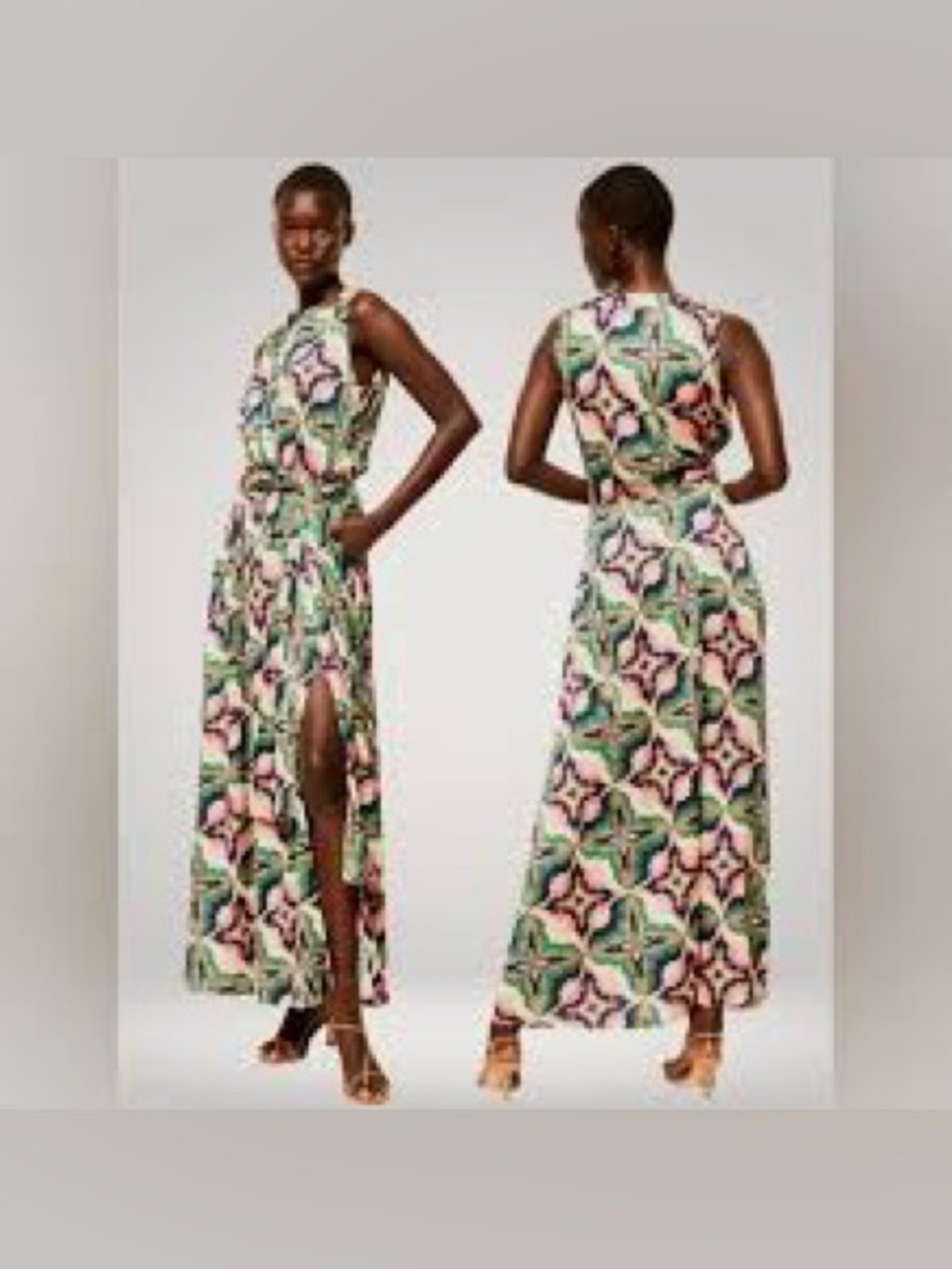 Misa Los Angeles Anabella Sleeveless Maxi Dress in Geometric Floral